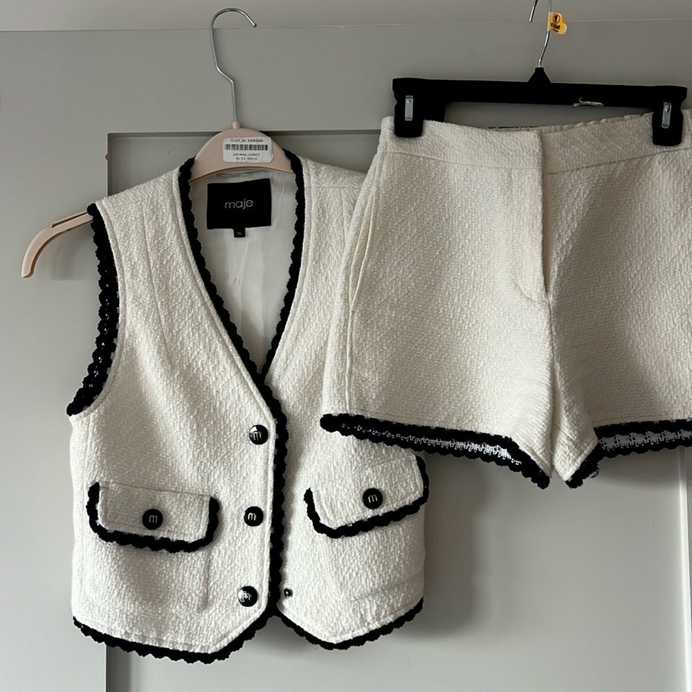 Maje Tweed blue trimmed set